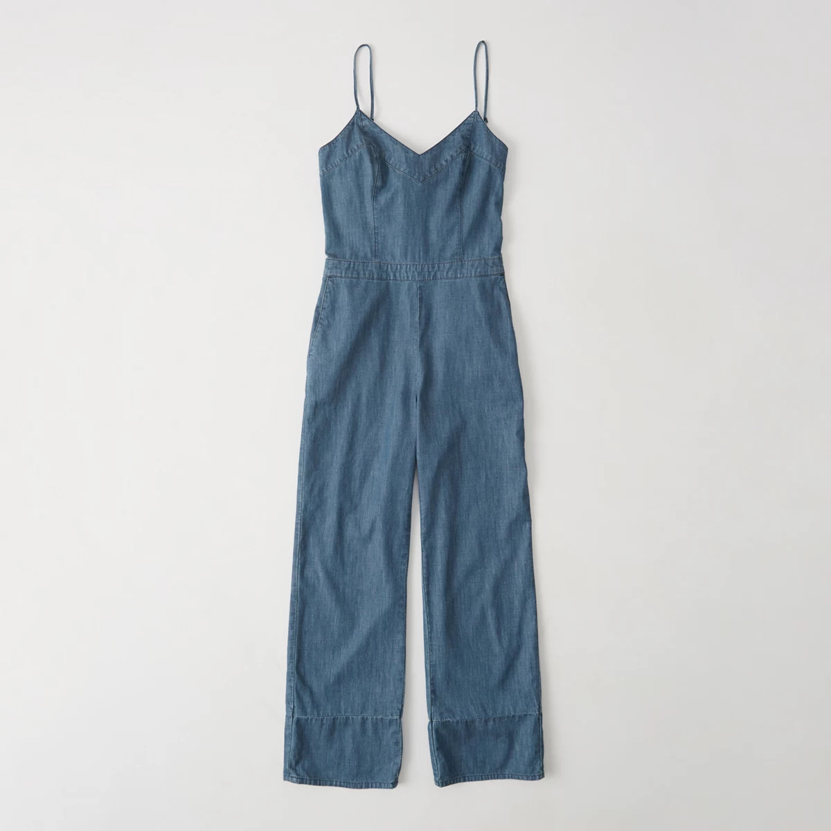 Bow-Back Denim Jumpsuit | Abercrombie & Fitch US & UK