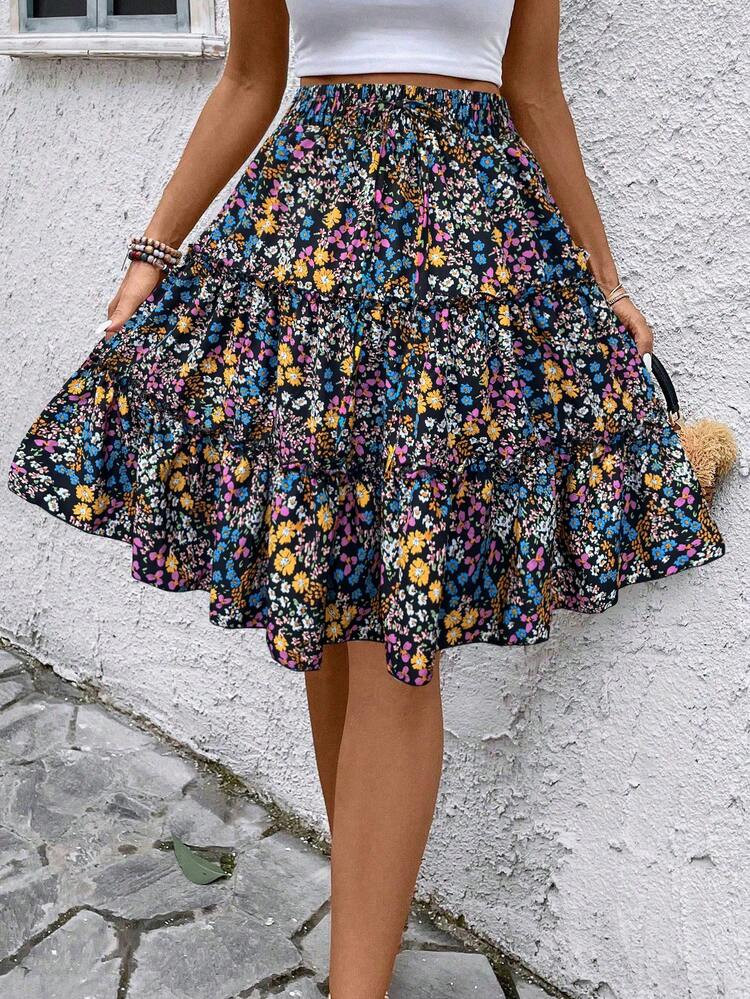 Breezaya Women Chiffon Floral Ruffle Hem Skirt (Assorted Prints) | SHEIN USA | SHEIN