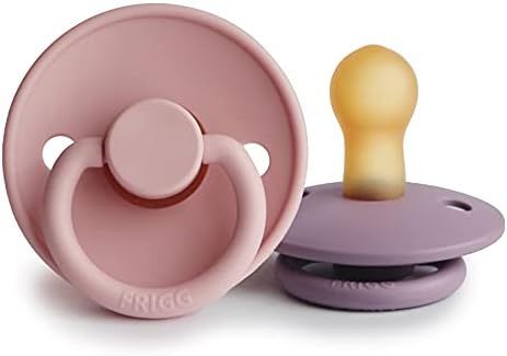 FRIGG Natural Rubber Baby Pacifier | Made in Denmark | BPA-Free (Baby Pink/Heather, 0-6 Months) | Amazon (US)