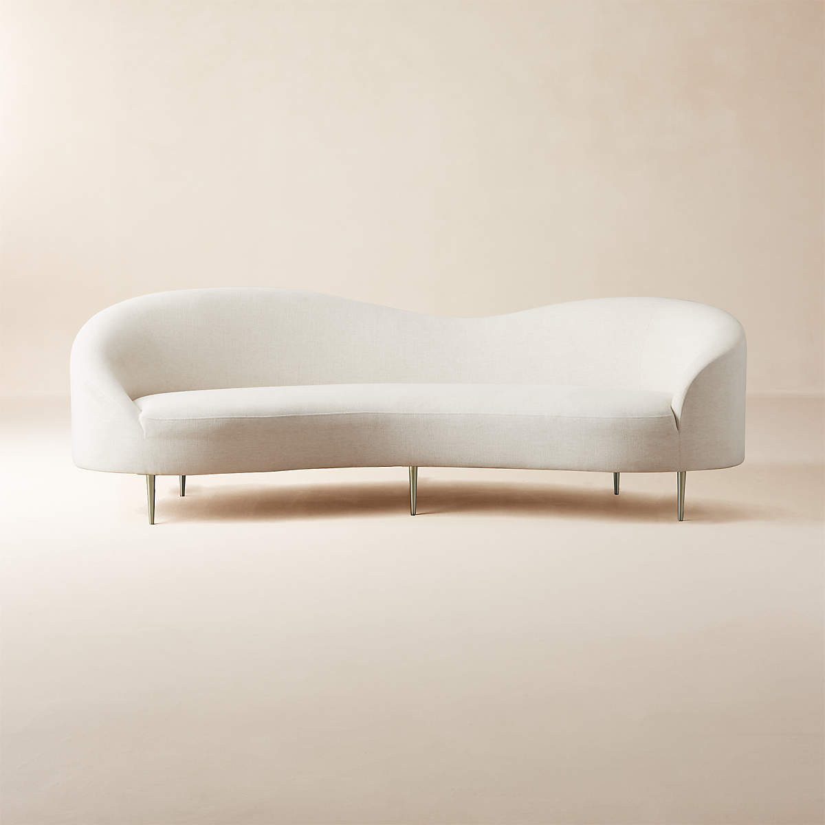 Curvo 95" White Performance Fabric Sofa by goop + Reviews | CB2 | CB2