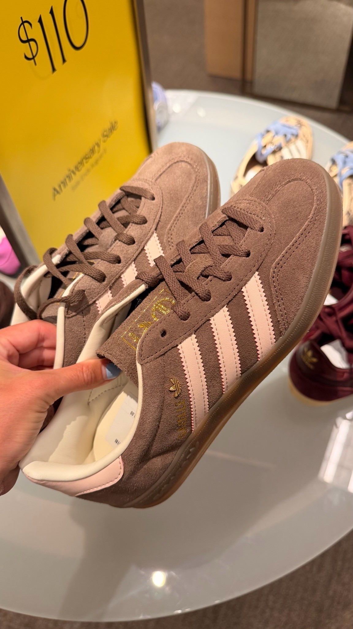 These Adidas gazelle sneakers are so cute in person!! I love the brown with the pink and think these will be such a cute sneaker to wear this fall!! ￼ Get them now while they are on sale during the Nordstrom anniversary sale! Nsale ￼

#LTKootd #LTKActive #LTKSaleAlert