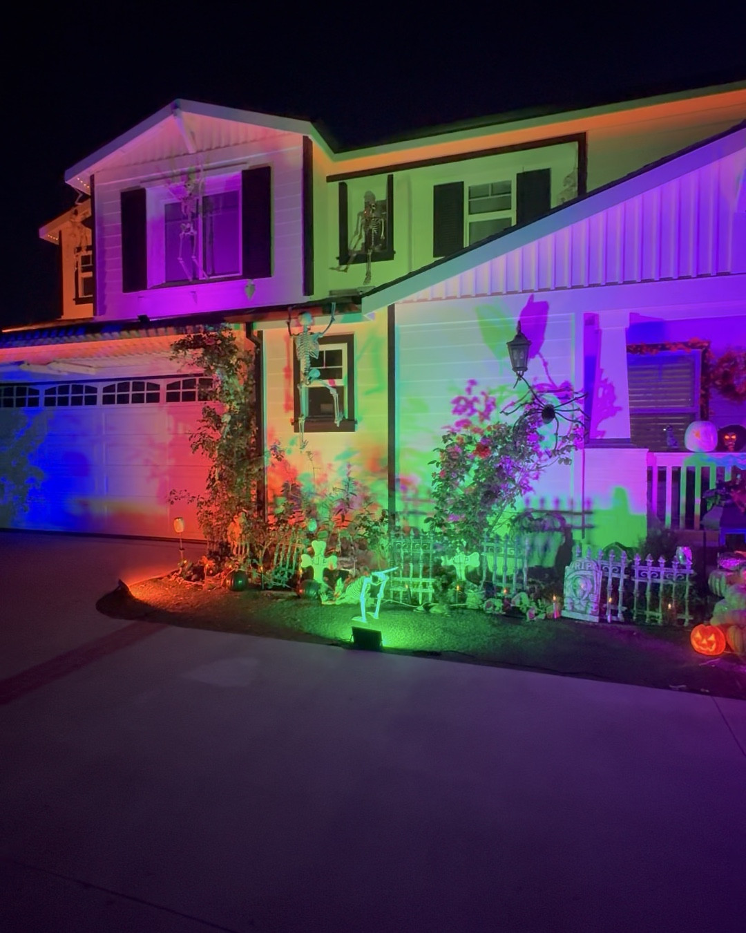 The best surprise SLADE did for me for the Holidays! 

These lights are incredible! He put the strip lights up under the eves for the glow and music, then got the 800w flood lights for the ground (and lower level colored lights) and then put the 300w flood lights on the roof for the upper level colored lights . 

This is a great way to add some spooky fun to your Holiday! #LTKHalloween 

#LTKSeasonal #LTKHome