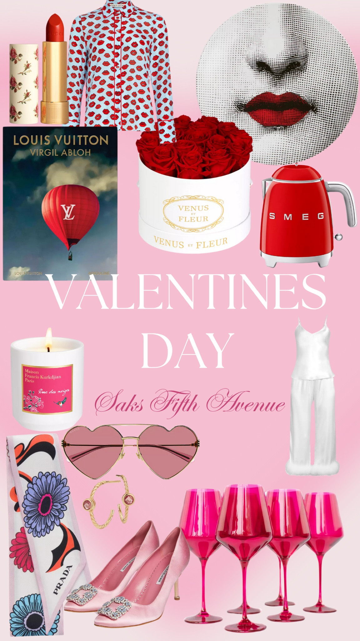 Valentine’s Day gift guide at saks smeg Gucci Prada Louis Vuitton Estelle colored glasses Dior manolo 

#LTKGiftGuide #LTKMostLoved #LTKSeasonal