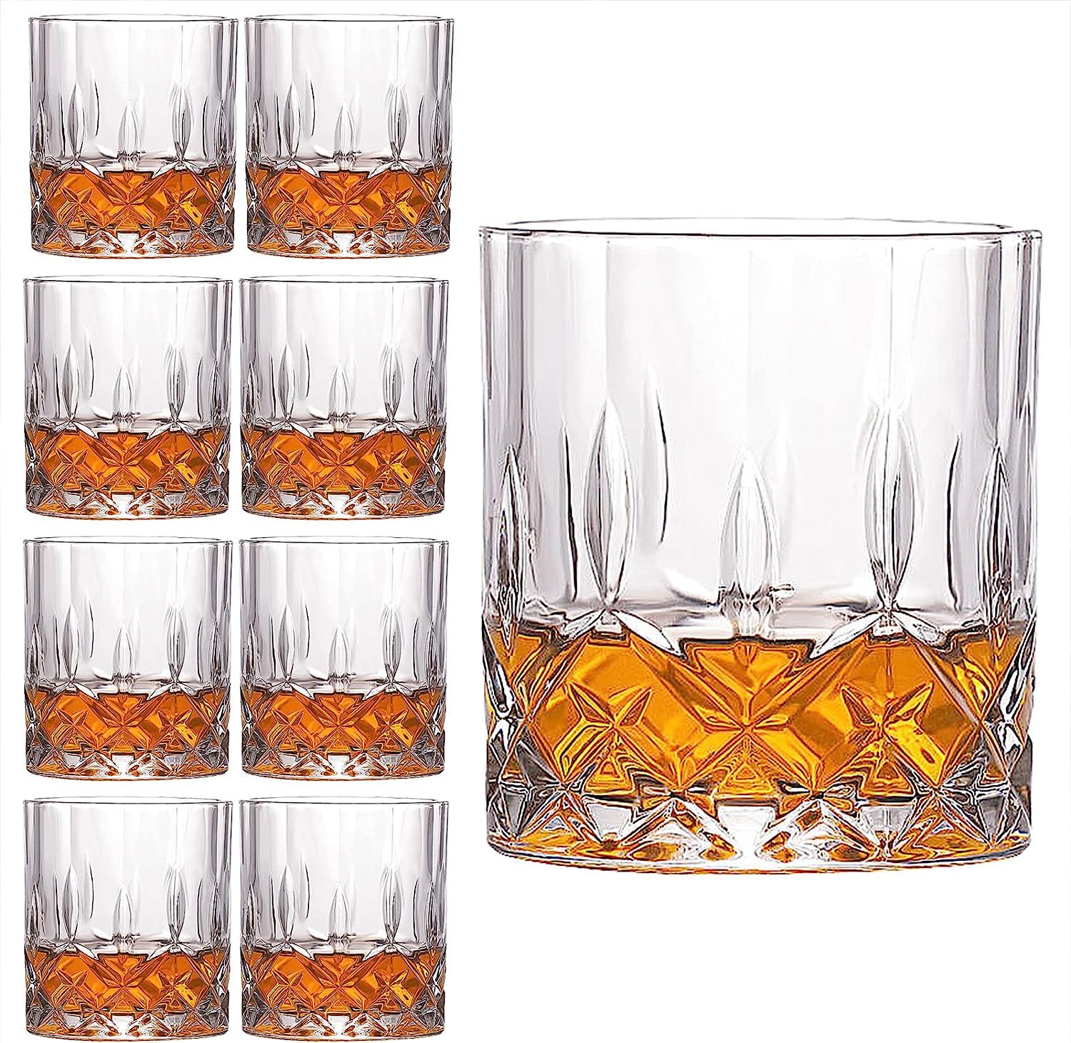 TOUWMX Old Fashioned Whiskey Glasses, 10 OZ Scotch Glasses Set of 8, Rocks Glasses Style Glasswar... | Amazon (US)