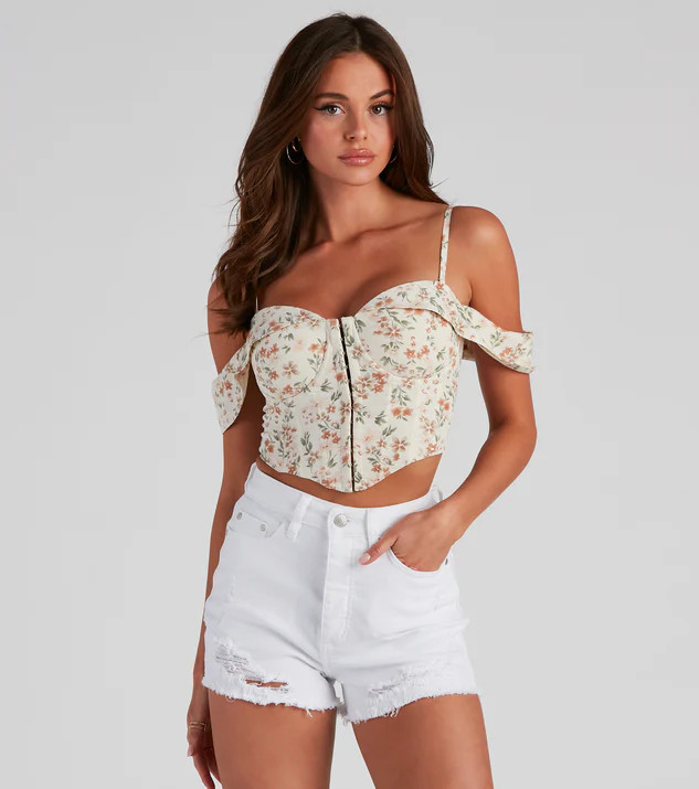 In Season Floral Off-The-Shoulder Bustier | Windsor Stores