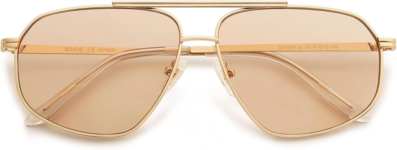 SOJOS Retro Hexagon Aviator Sunglasses Womens Mens SJ1200 | Amazon (US)