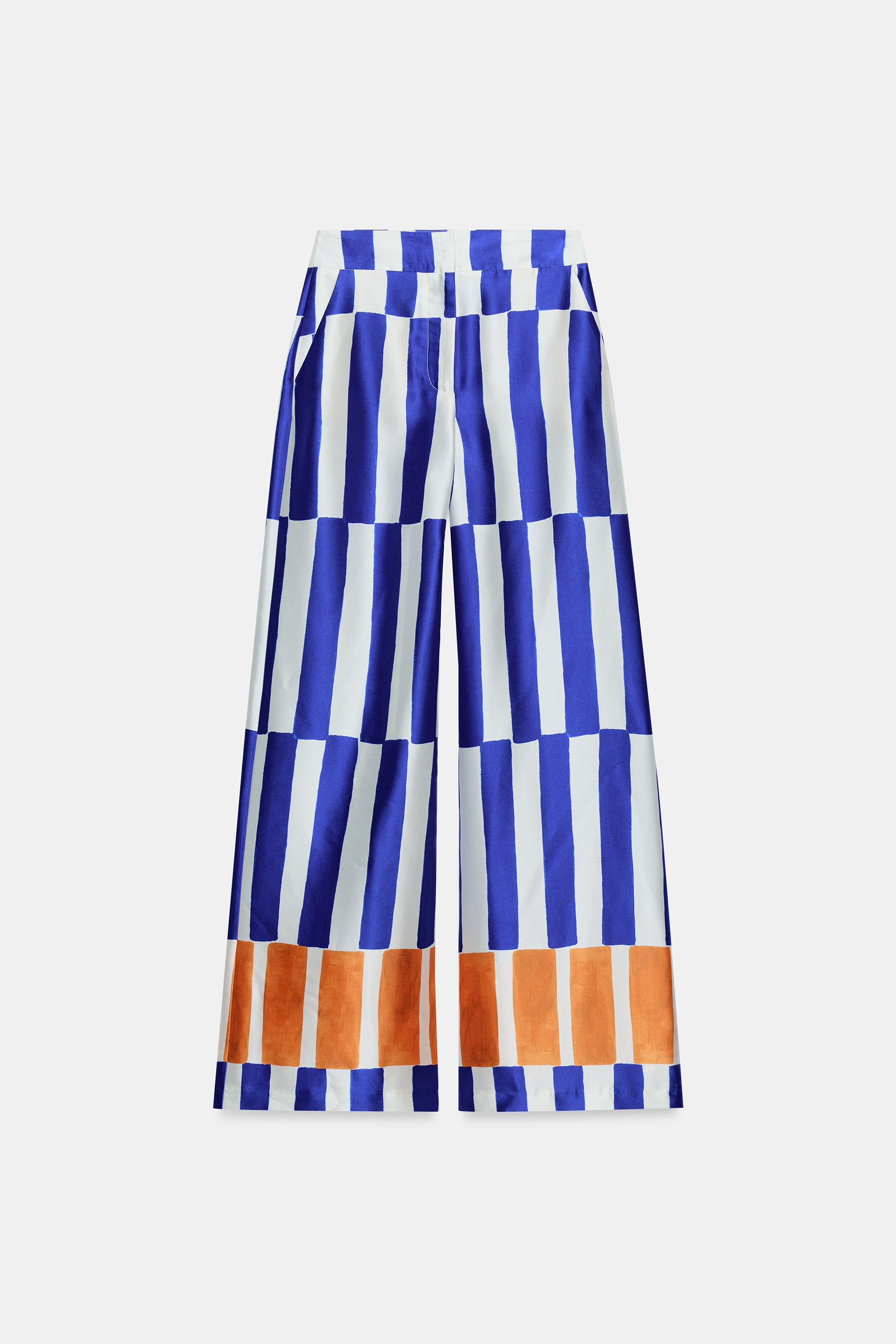STRIPED WIDE LEG PANTS | Zara US