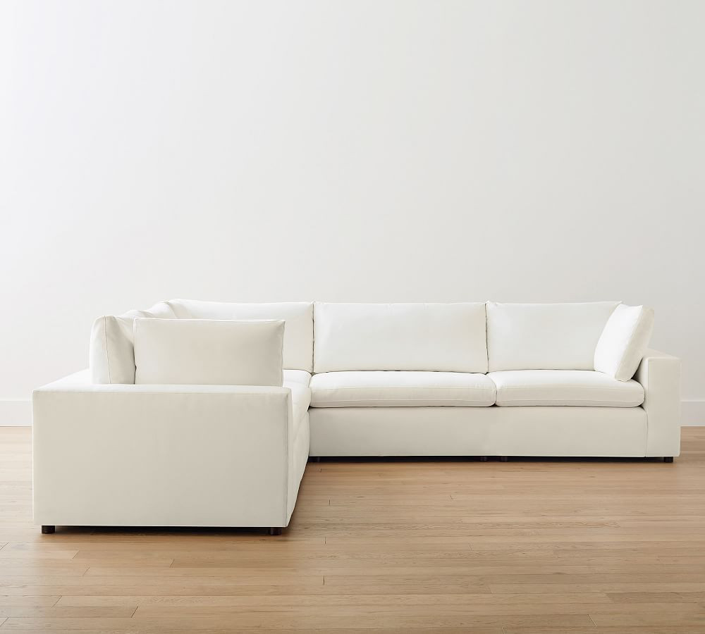 Dream Square Wide Arm Upholstered 3-Piece L-Shaped Sectional | Pottery Barn (US)