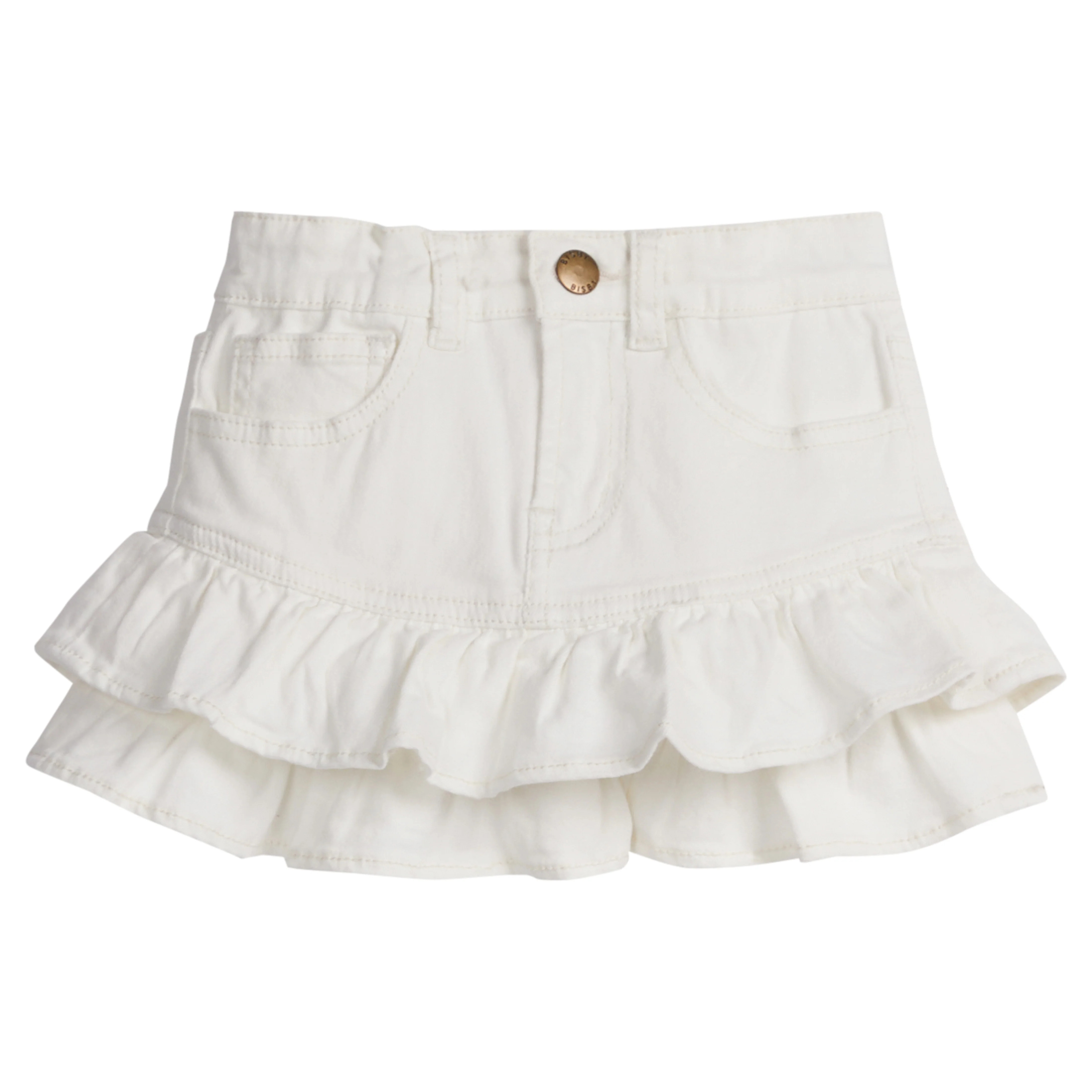 Denim Mini Skirt - Ivory | BISBY Kids