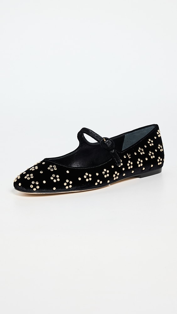 Larroudé Blair Velvet Studs Ballet Flats | Shopbop | Shopbop