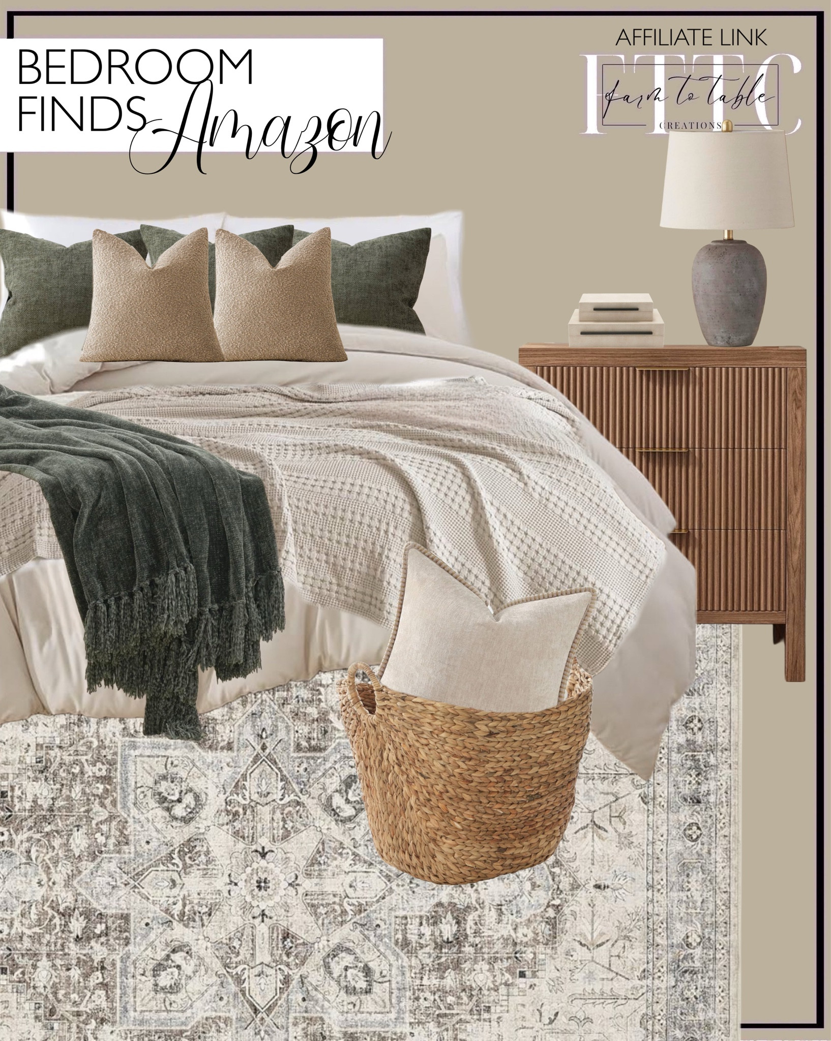 Amazon Home Finds. Follow @farmtotablecreations on Instagram for more inspiration.

Beige Comforter Set. Chenille Throw Blanket. Waffle blanket. Textured Throw Pillows. Chenille Throw Pillows. Olive Green Chenille Pillow Covers. Three drawer nightstands. Seagrass Storage Basket. Rustic Brown Table Lamp. Shagreen Storage Boxes. 

Amazon Home | Bedroom Space | Cozy Corner | Bathroom | Curated Entryway | Spring  Decor | End of Year Clearance | Trending Decor | Viral Decor | Amazon Holiday | Bedroom corner | Coffee Table Decor | Neutral Decor | Fall Stem Sale | Target Finds | Skinny Bench | Bedroom | Living Room | Breakfast Nook | Amazon Home | Target Sale | Loloi Rugs | Magnolia Home | console table | console table styling | faux stems | entryway space | front porch decor | neutral decor | entryway decor | cozy home | affordable decor |  home decor | home inspiration | console styling | entryway rug | cozy moody home | moody home decor | neutral home | bathroom decor | living room | spring decor | Hearth & Hand | Studio McGee





#LTKSaleAlert #LTKHome #LTKFindsUnder50