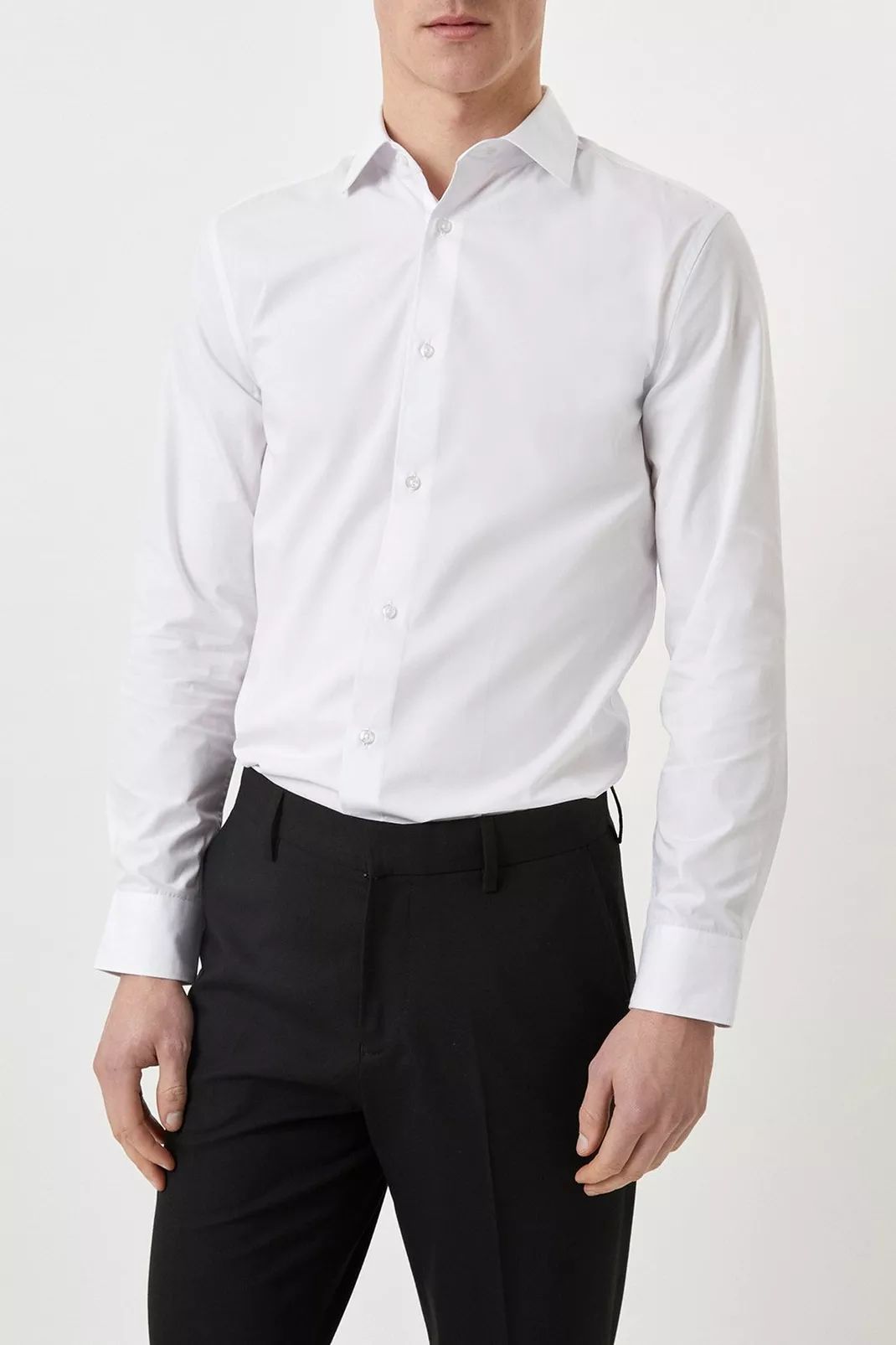 Buy White Slim Fit Long Sleeve Easy Iron Shirt for GBP 30.00 | Burton UK | Burton UK