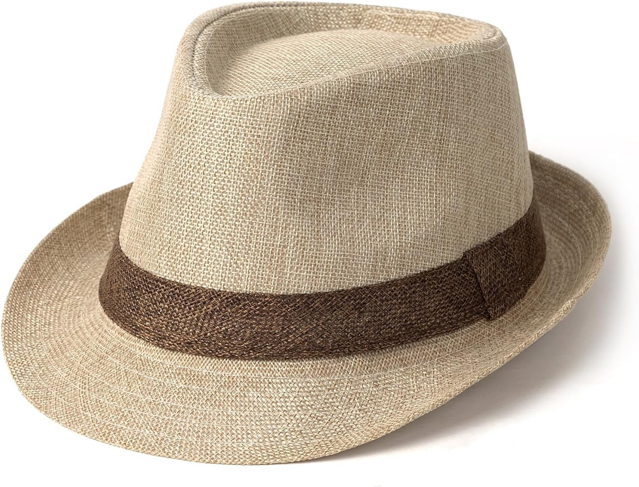 Lisianthus Fedora Hat for Men Panama Trilby Hat Short Brim Summer Sun Hat | Amazon (US)