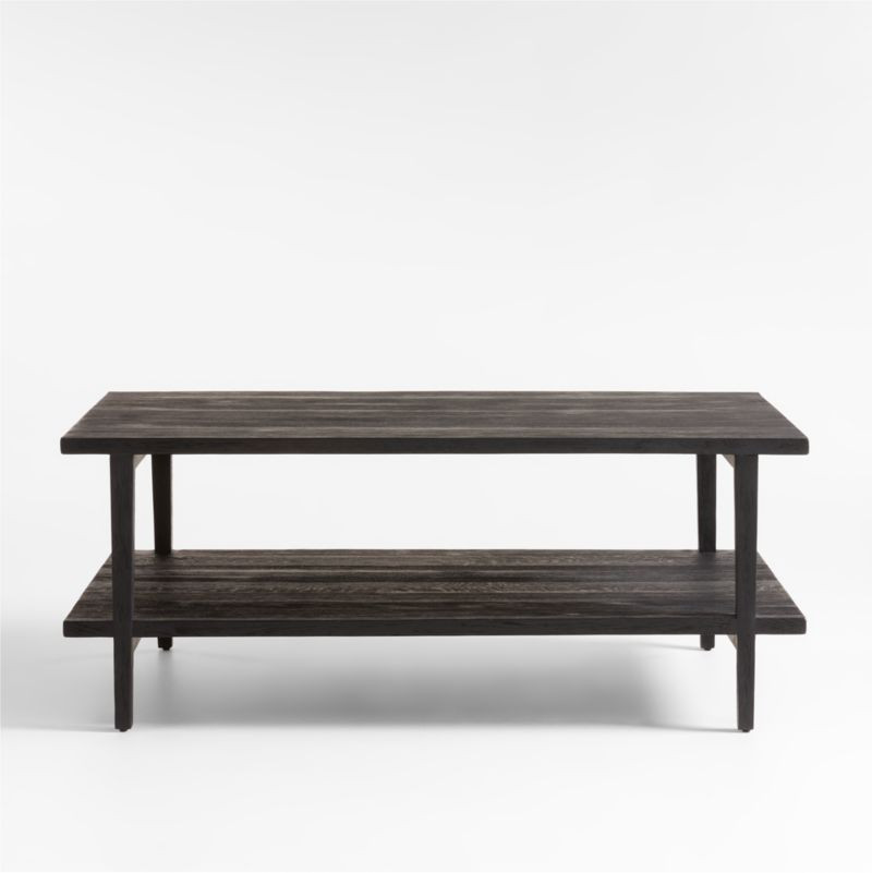 Clairemont Charcoal Rectangular Two Tier Coffee Table + Reviews | Crate & Barrel | Crate & Barrel