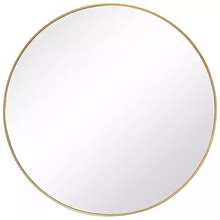 Gold Round Simple Frame Large Wall Mirror | Kirkland's Home
