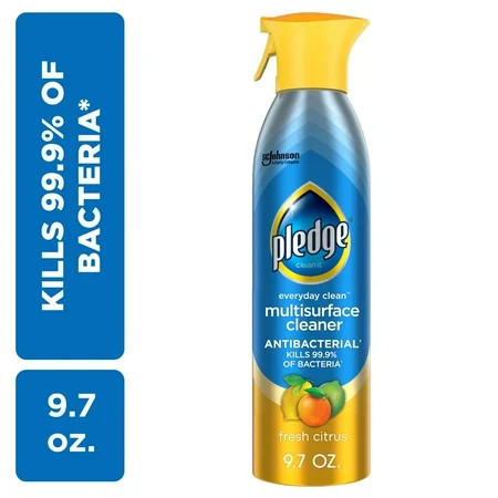 Pledge® Everyday Cleaner™ Multi Surface Antibacterial Cleaner, Aerosol, Fresh Citrus, 9.7 oz | Walmart (US)