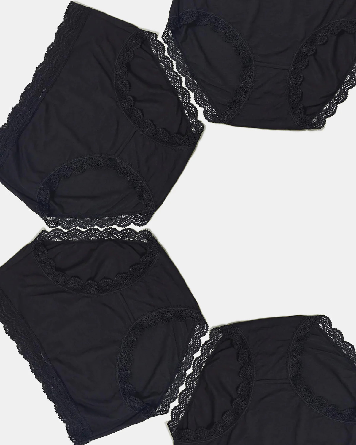 High Rise Knicker Four Pack - Black | Sustainable TENCEL™ Underwear | Stripe and Stare - migrated to impact