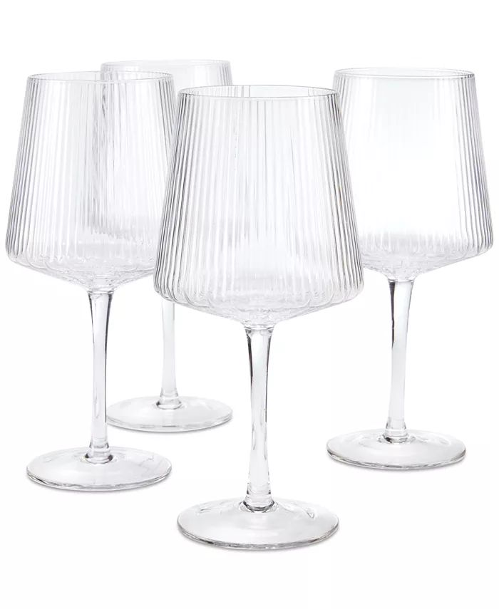 Clear Fluted Wine Glasses, Set of 4, Created for Macy's | Macys (US)
