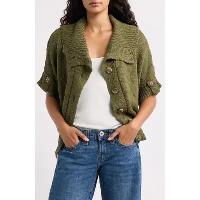 BDG Urban Outfitters Batwing Peacoat Cardigan in Khaki at Nordstrom, Size X-Large | Nordstrom