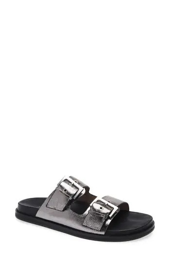 AllSaints Mia Metallic Strap Sandal in Silver at Nordstrom Rack, Size 8Us / 38Eu | Nordstrom Rack