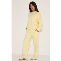 Butter Yellow Oversized Sweat Tracksuit Set | PrettyLittleThing US