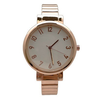 Olivia Pratt Rose Gold Round Face Every Day Versatile Bangle Women Watch | Target