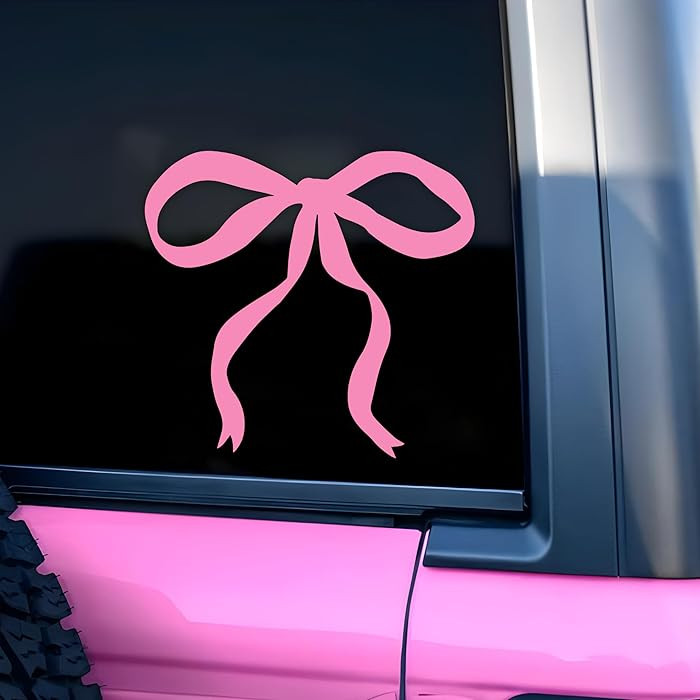 Pink Bow Car Decal Cute Car Cute Mirror Decal Sticker for Girl Women Cars Accessories Affirmation... | Amazon (US)