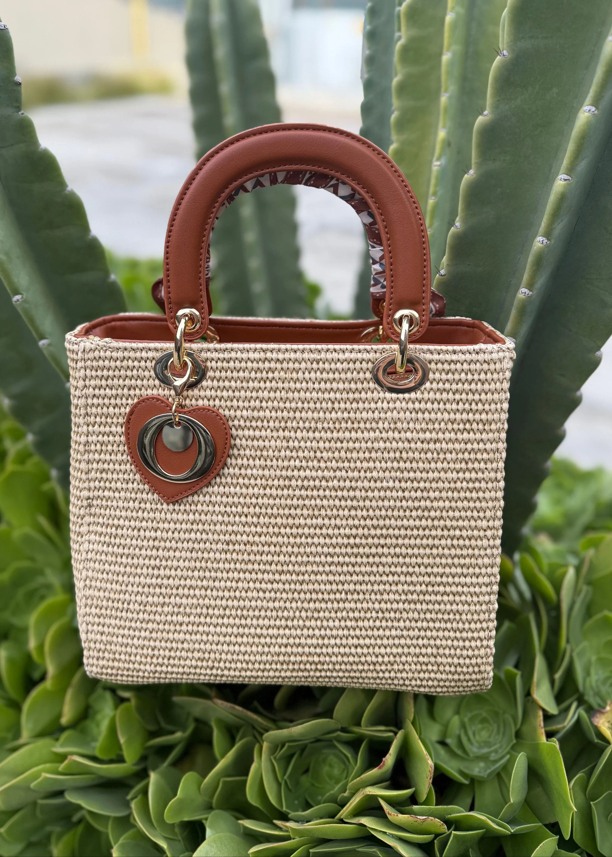 Cedera Woven Chic Handle Satchel Bag | Benaar La