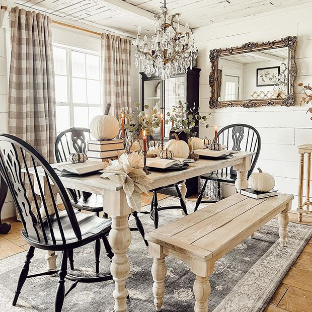 Tan and Linen Buffalo Check Room Darkening Curtain Panel Set of 2 52x95 | Antique Farm House