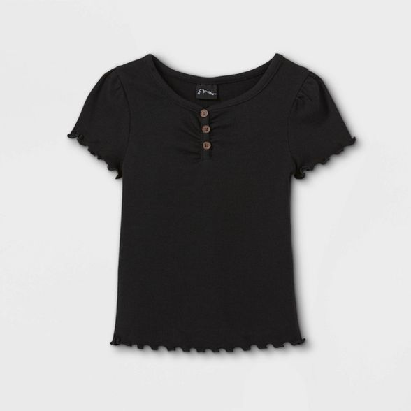 Toddler Girls' Rib Henley Short Sleeve T-Shirt - art class™ | Target
