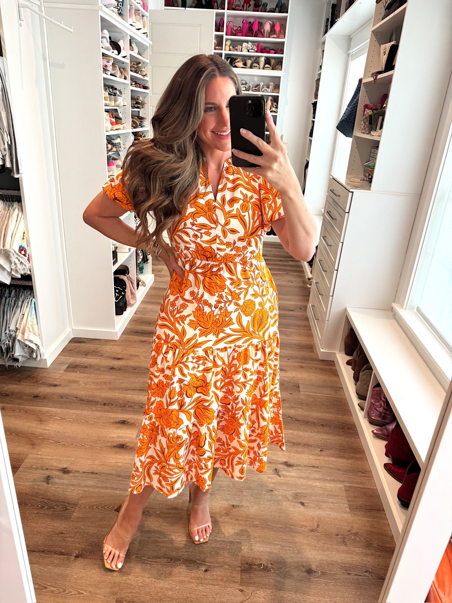 In a medium spring event guest midi, heels and accessories- fits tts.

#LTKWedding #LTKSeasonal #LTKStyleTip