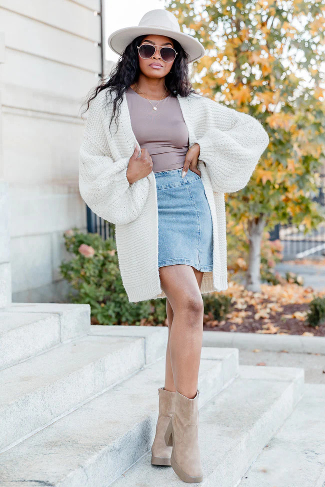 Where The Wind Blows Cream Chunky Cardigan | Pink Lily