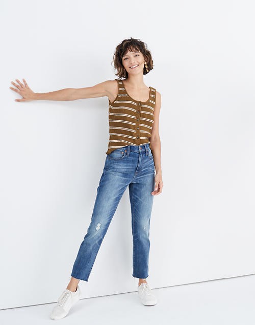 The High-Rise Slim Boyjean in Dover Wash: Raw-Hemmed Edition | Madewell