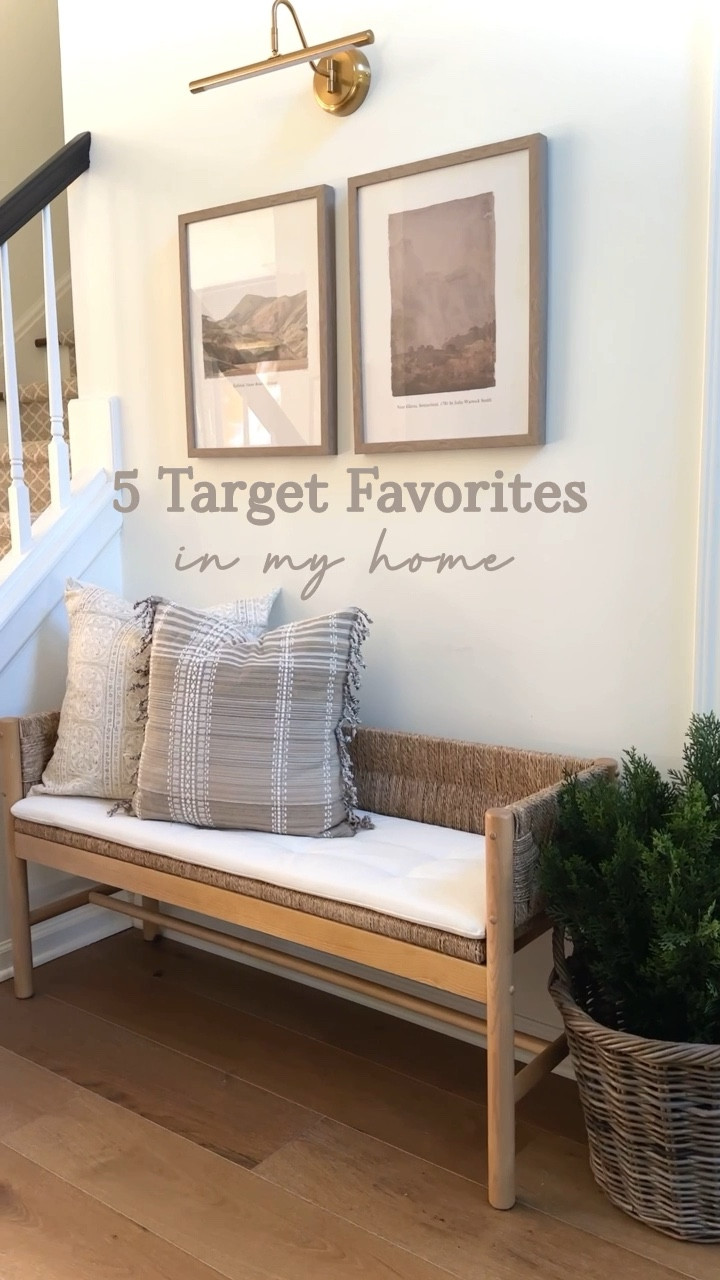 5 Target favorites in my home! The woven bench is currently restocked, and I’ve had the console table for years! 

#LTKhome
