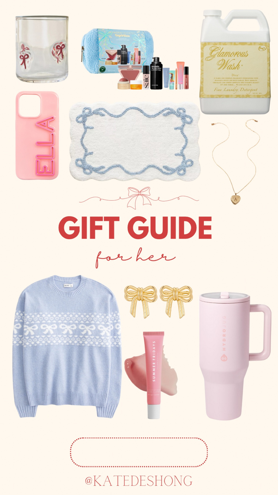 Gift guide for her! What to ask for for Christmas , bows , hydrojug , necklace , 

#LTKGiftGuide #LTKHoliday #LTKSeasonal