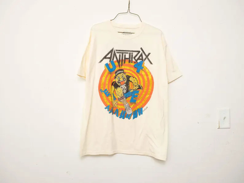 Vintage Anthrax 90's Metal Band T-Shirt, Euphoria Graphic Tee, Grunge Streetwear (Mens L) | Etsy (Global)