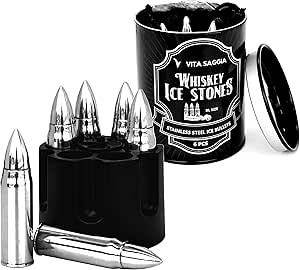 Set of 6 Whiskey Stones Extra Large with Base, Gifts for Christmas Stocking Stuffers, for Men Dad... | Amazon (US)