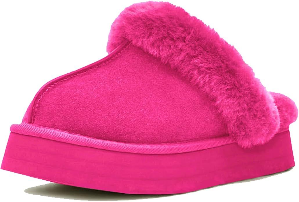 OOW Fuzzy Platform Slippers for Women Cozy Womens Platform Slippers Winter House Slippers for Wom... | Amazon (US)