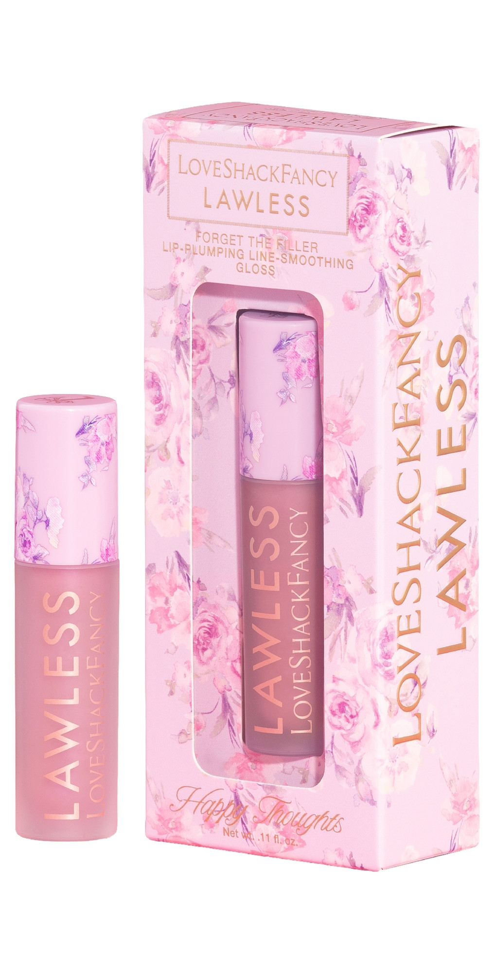 LAWLESS LAWLESS x LoveShackFancy Forget The Filler Lip Plumping Gloss Happy Thoughts 0.11 oz./ 3.3 mL. | Shopbop