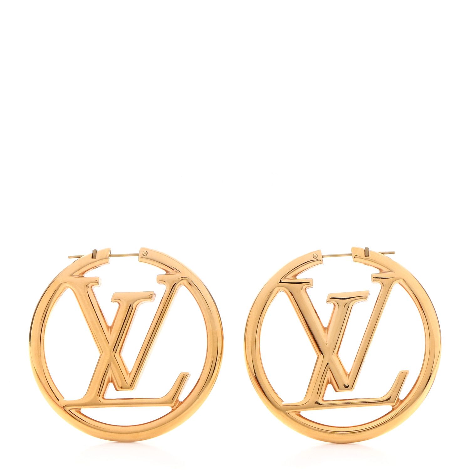 LOUIS VUITTON Louise Hoop Earrings Gold | FASHIONPHILE | Fashionphile