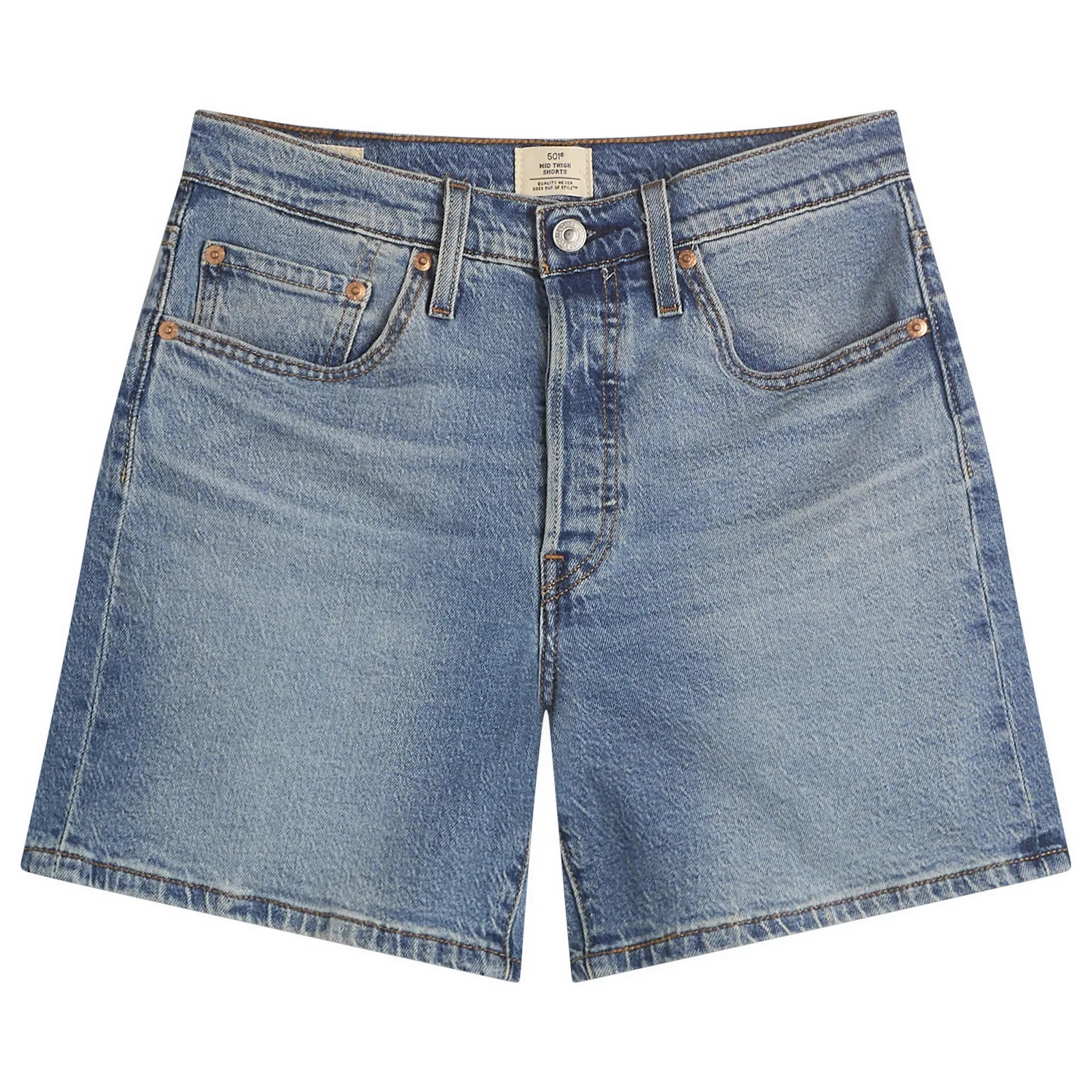 Levi's Women's 501® Mid Thigh Shorts in Pen Ring Lightweight, Size 24"" | END. Clothing