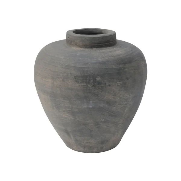 Pottery Round Tapered Vase, 12.5 Inch Tall, Gray - Grey | Bed Bath & Beyond