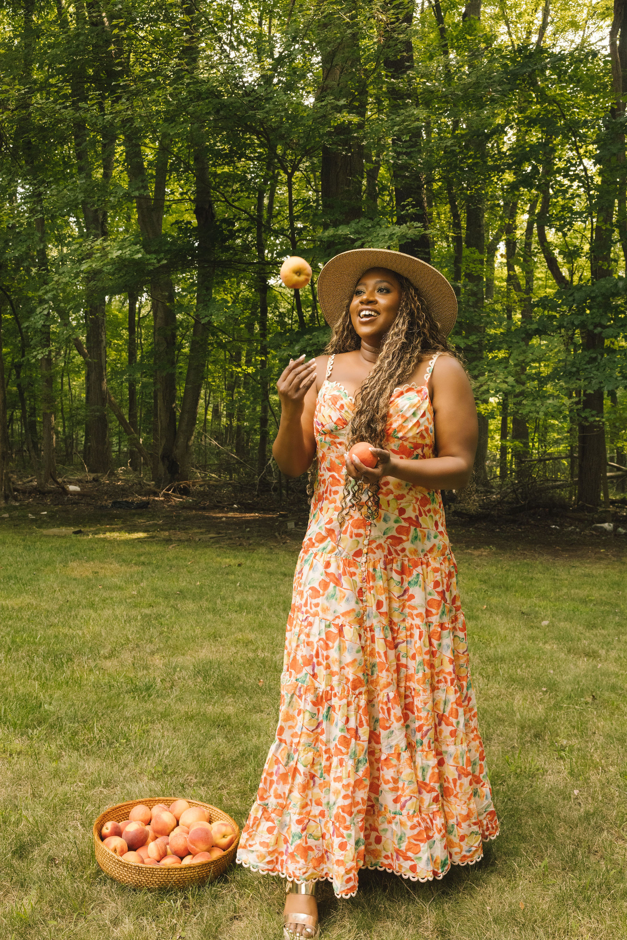 It's officially peach season...so naturally, I had to dress for the occasion. 🍑☀️

I don't know who needs to hear this, but peach season deserves its own wardrobe. 😆🍑

Whether you're heading to a peach orchard, enjoying brunch with friends, hosting a garden party, or spending the afternoon at a local winery, this dress is the perfect summer statement. I've linked the exact pieces where available, along with similar pieces for anything that's sold out or discontinued, so you can recreate the look! 🍑✨ 

 #LTKootd #LTKSeasonal #LTKMidsize