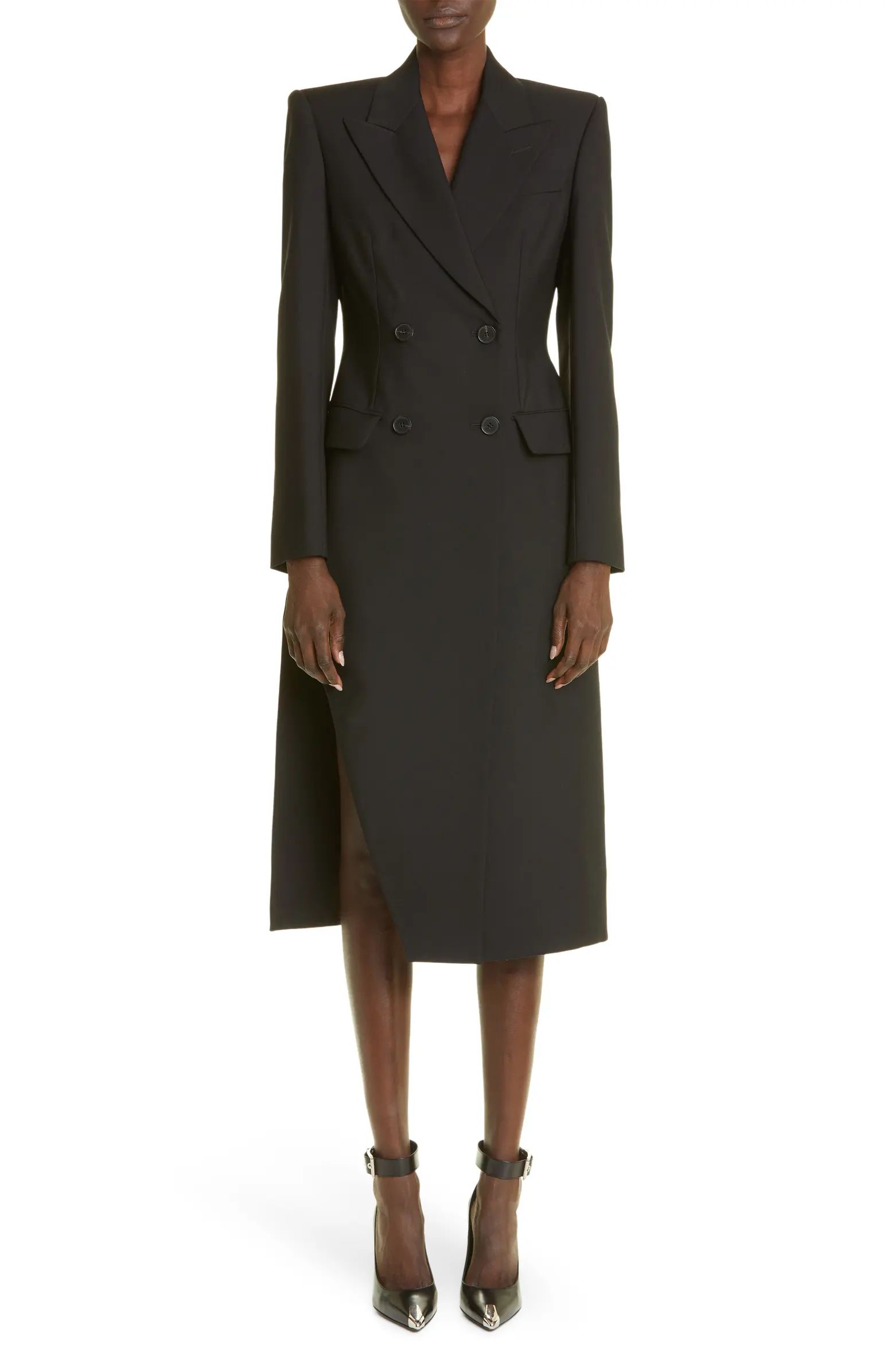 Alexander McQueen Long Sleeve Wool & Mohair Blazer Dress | Nordstrom | Nordstrom