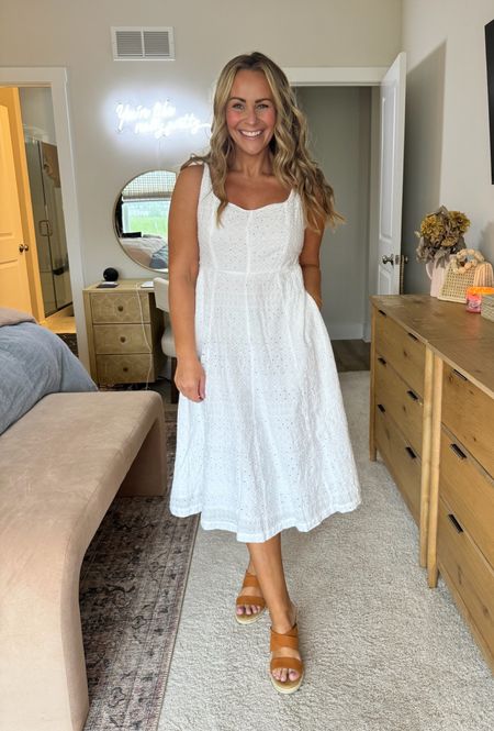 2024 brides can we talk about how cute this dress would be for your bridal shower or even rehearsal 🤍

I’m wearing a Medium petite I paired it with sandals from J Crew Factory! 

#LTKfindsunder100 #LTKstyletip #LTKwedding