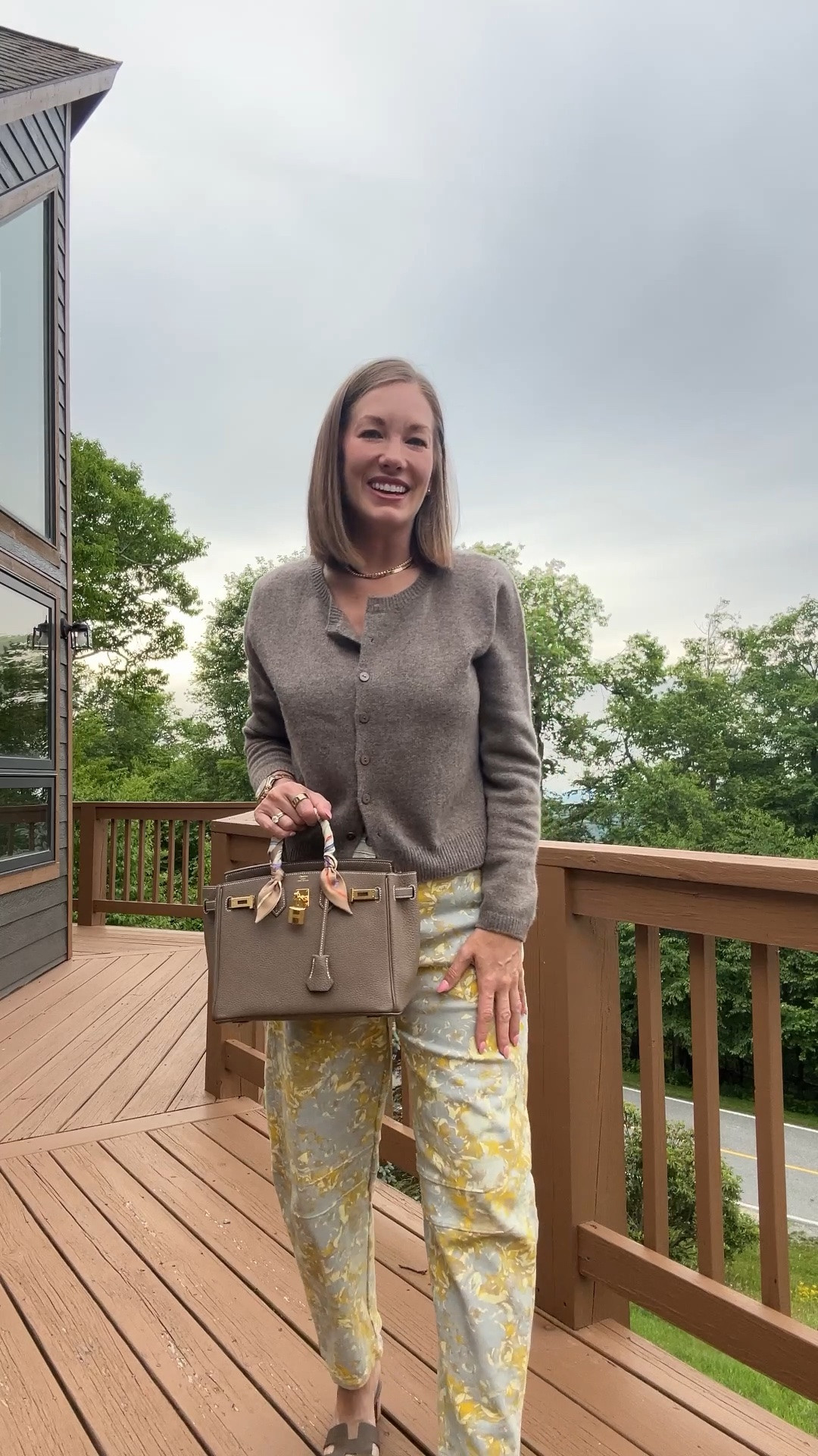 Casual outfit! @Reformation sweater 
Pants are TikTok and Amazon 
Birkin 25 in Etoupe with GHW

#LTKOver40