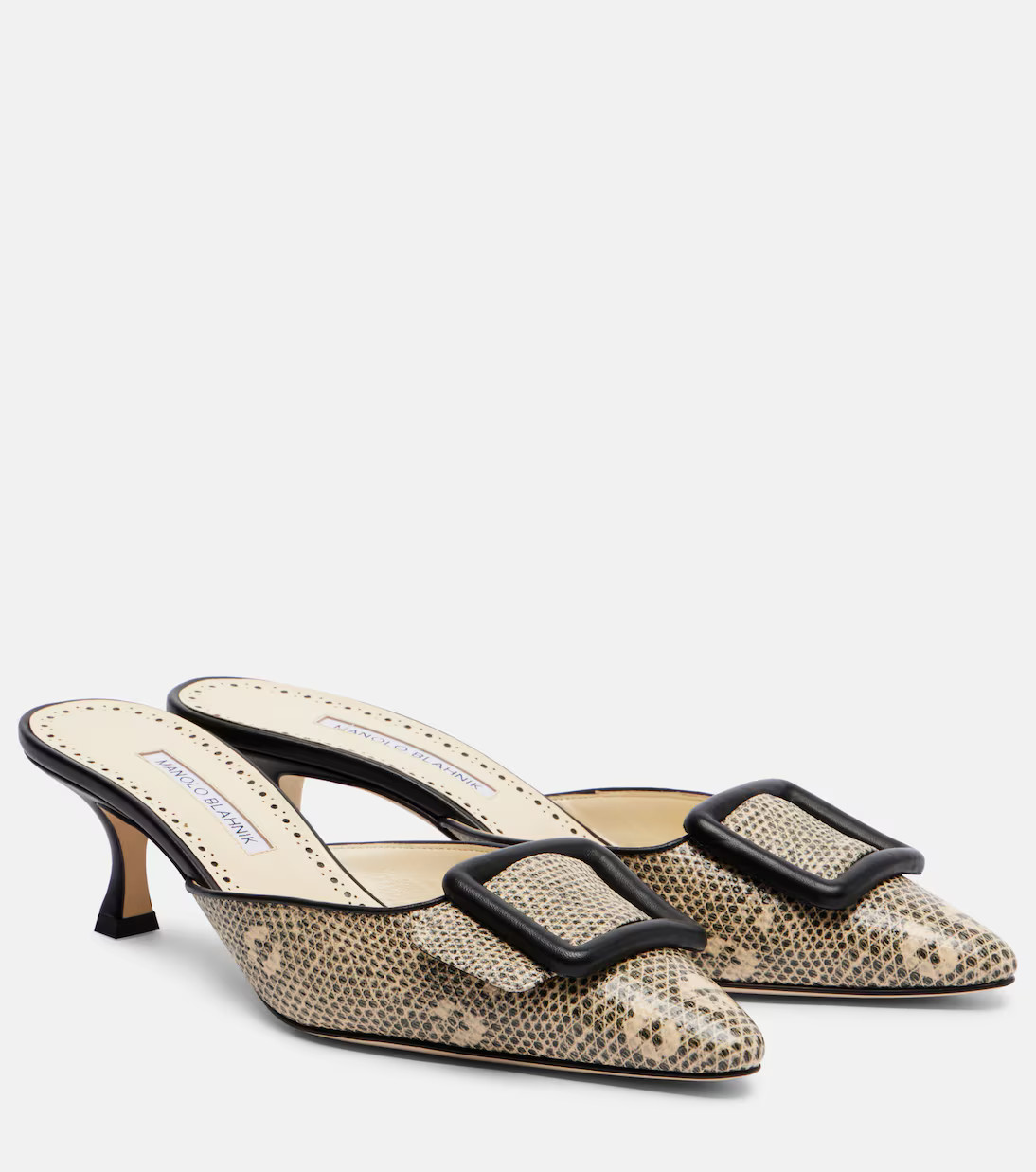 Maysale 50 snake-effect leather mules | Mytheresa (US/CA)
