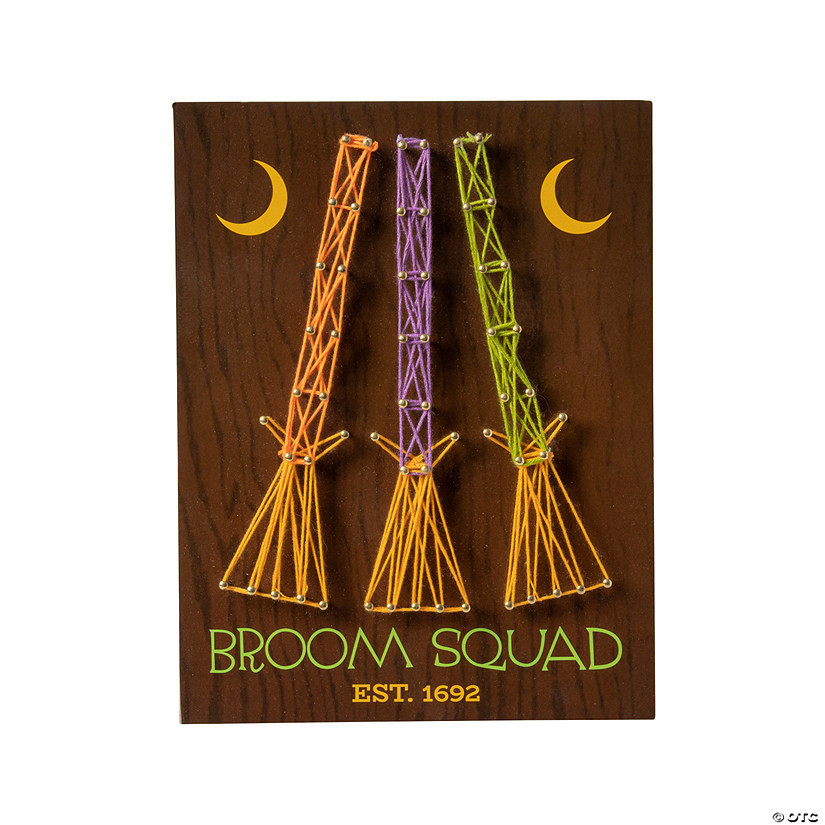 Halloween Witch’s Broom String Art Sign | Oriental Trading Company