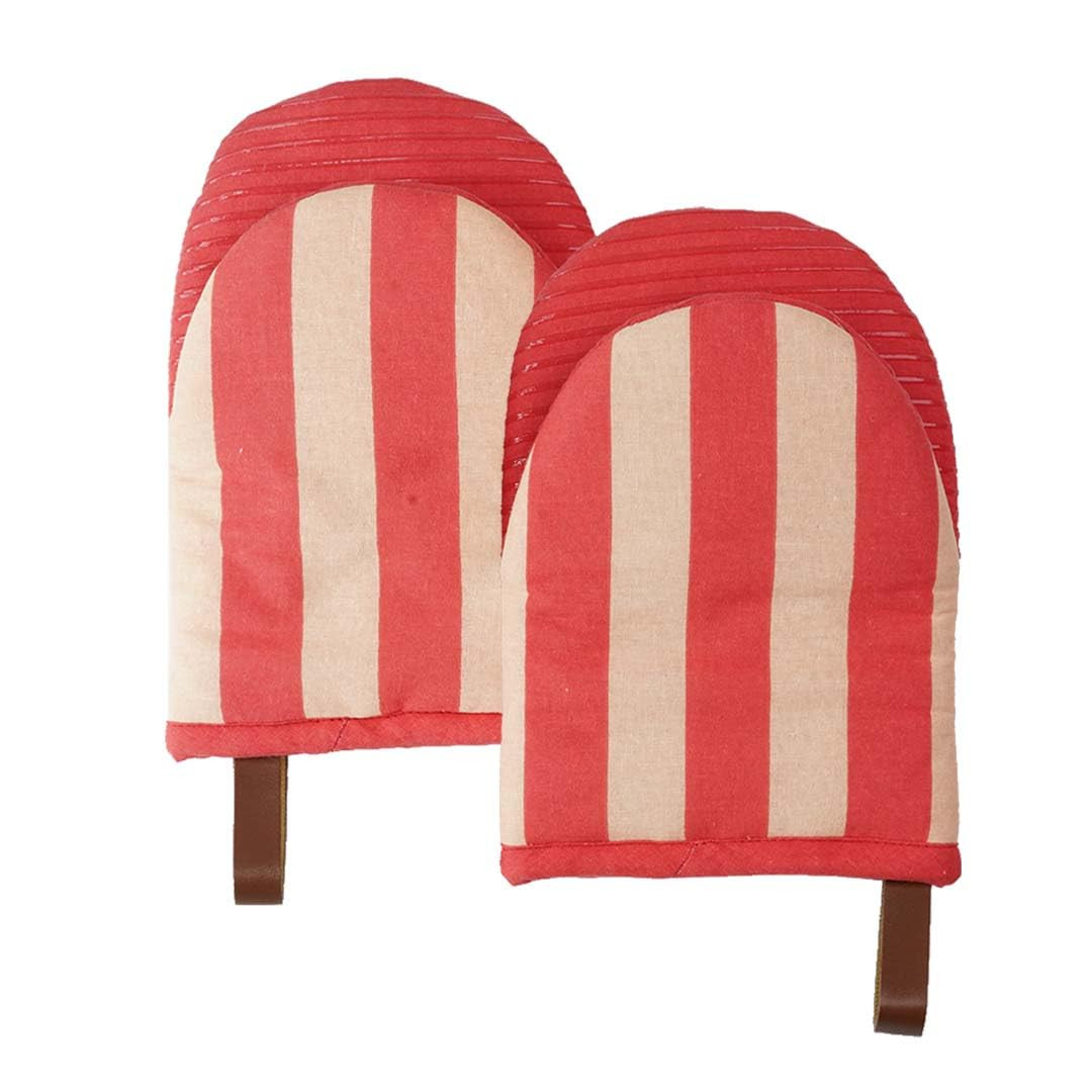 Folkulture Christmas Mini Oven Mitts Heat Resistant | (5.75 x9) Set of 2 Candy Cane Oven Mitts wi... | Amazon (US)