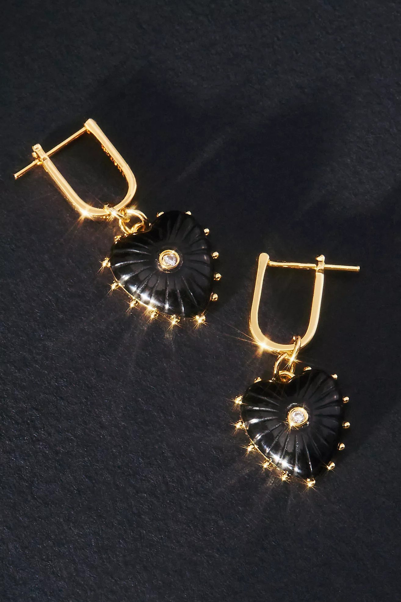 Thatch Isabel Onyx Heart Earrings | Anthropologie (US)